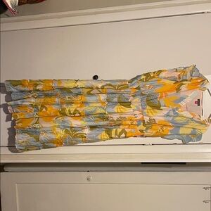 Vince Camuto Yellow and Blue Maxi Dress